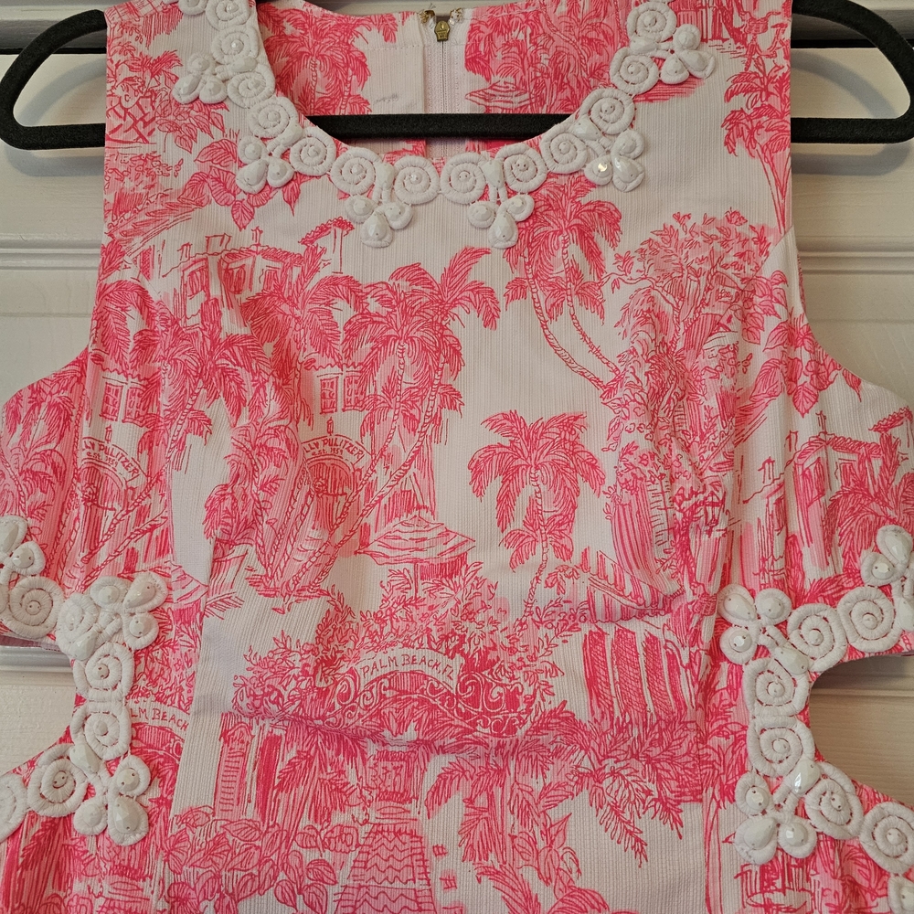 Lilly Pulitzer Pink HARLYN MAXI ROMPER 65TH Anniversary Toile- Size 6 - Picture 7 of 13